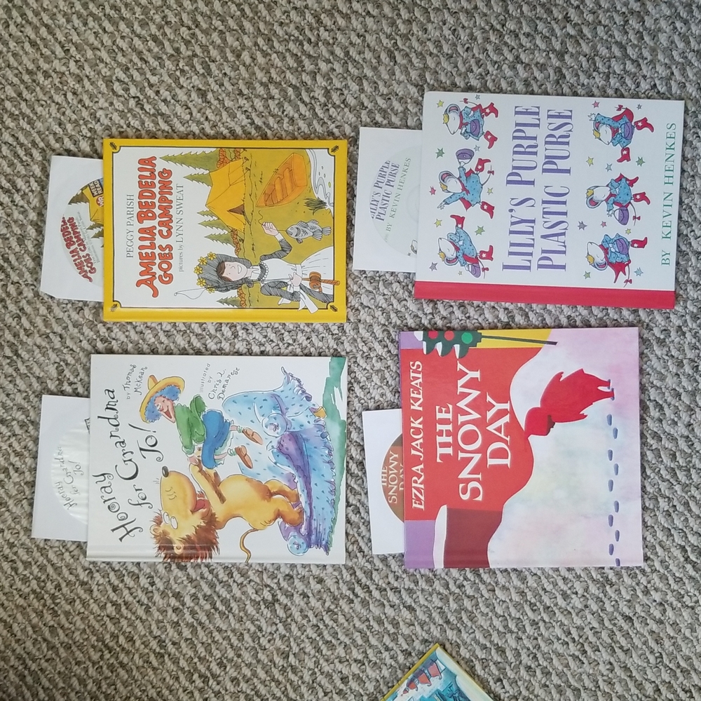 4 Brand New Hardcover Childrens Books w/ Cassettes